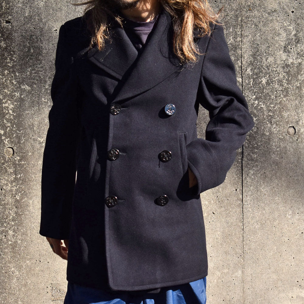 60’s U.S.NAVY ポケット裏コーデュロイ 8ボタン Pコート 240107