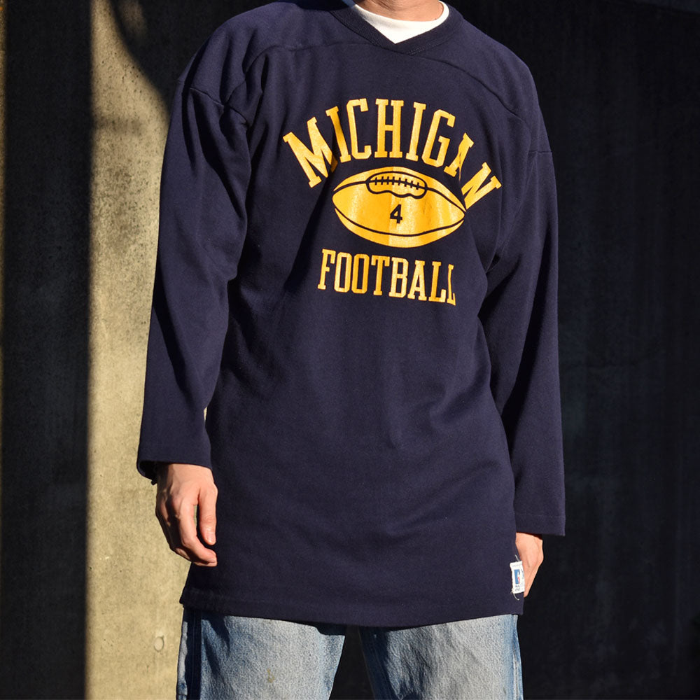 90’s RUSSELL ATHLETIC “MICHIGAN FOOTBALL” フットボールTシャツ 230920