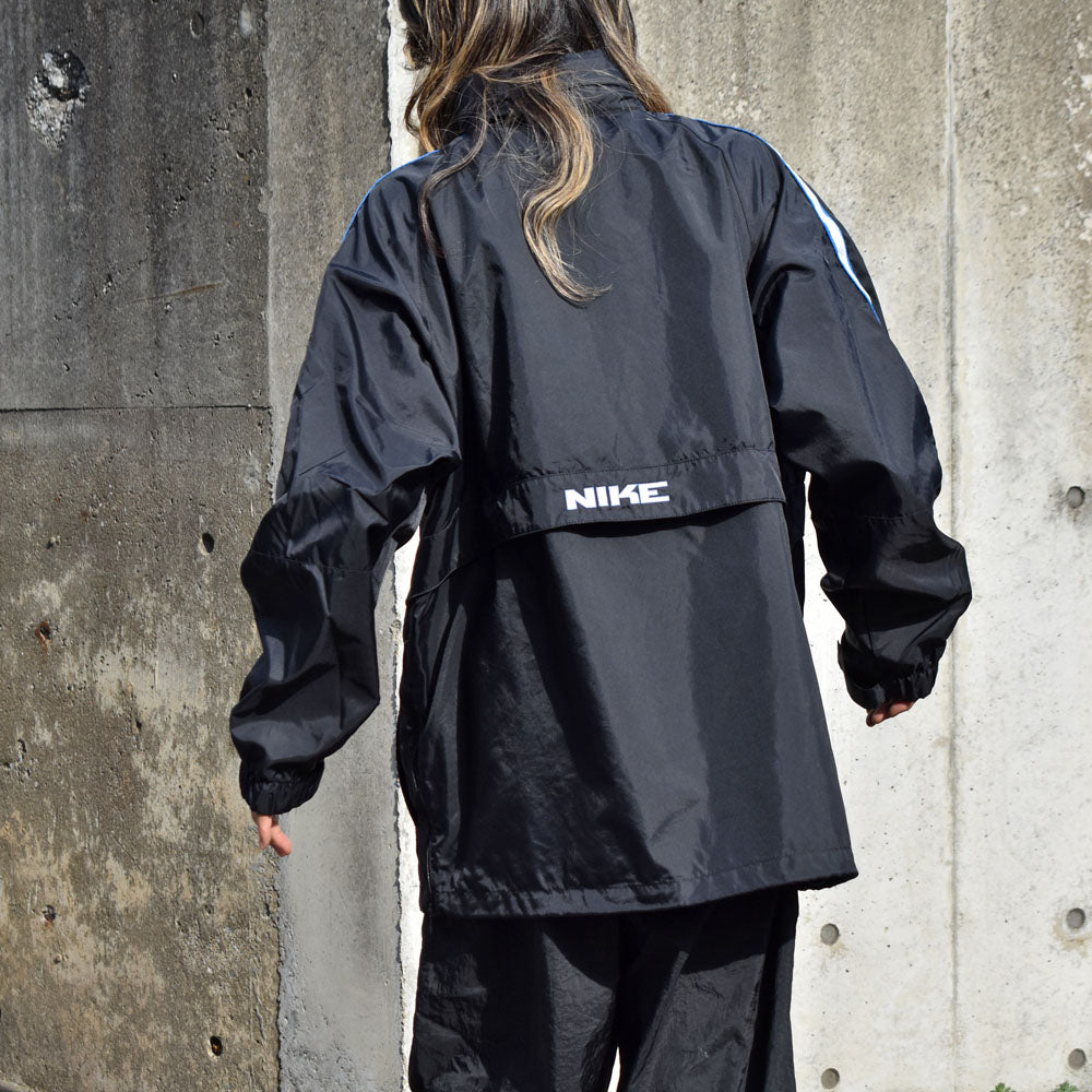 Y2K NIKE 裏地付き ハーフジップ ナイロンプルオーバー 240331H