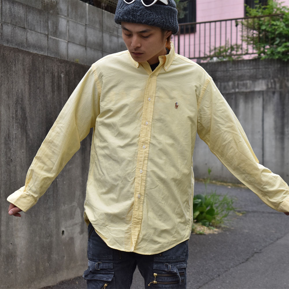 90's Ralph Lauren/ラルフ ローレン “YARMOUTH” レモンイエロー ボタンダウンシャツ 230607