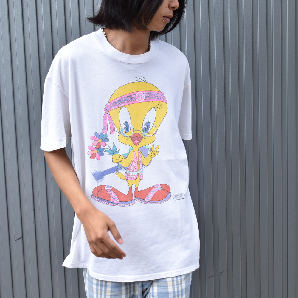 90's Looney Tunes/ルーニー・テューンズ ”HIPPIE TWEETY” Tシャツ USA製 230905
