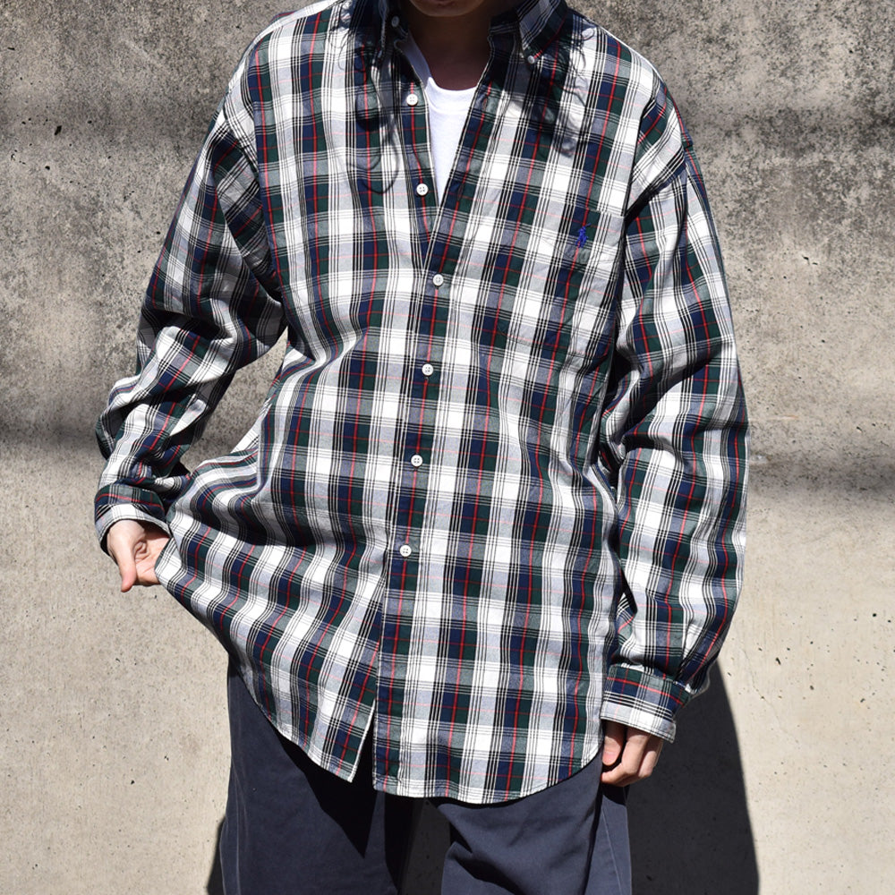 90's Ralph Lauren “BLAIRE” チェック ボタンダウンシャツ 240327 S2055