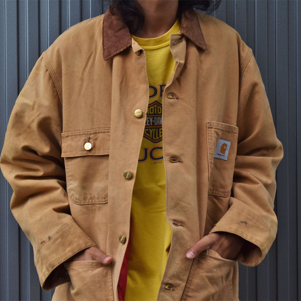 monju【希少】90s Carhartt 企業コラボ ミシガンコート チョア XL