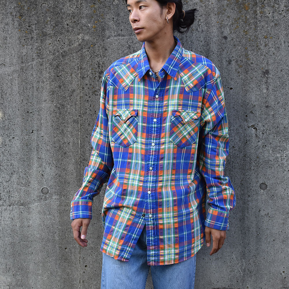 90's Polo Ralph Lauren/ポロ ラルフ ローレン チェック ウエスタンシャツ ネルシャツ 230827