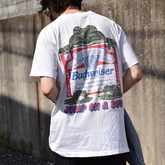 90's anvil “Budweiser / JUMP ON A BUD” カエル ビール 企業 Tシャツ USA製 240419