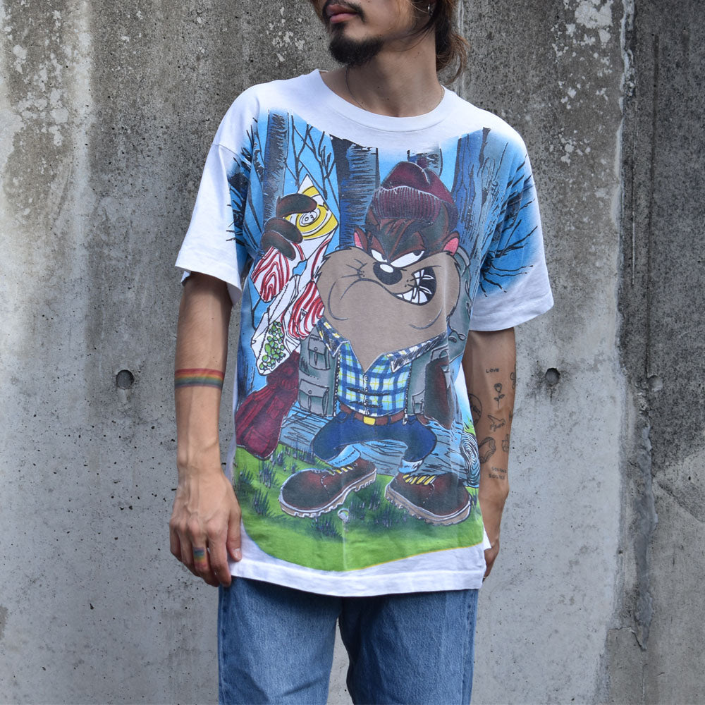 90’s Looney Tunes “BUILT TOUGH” AOP! Tシャツ USA製 230925