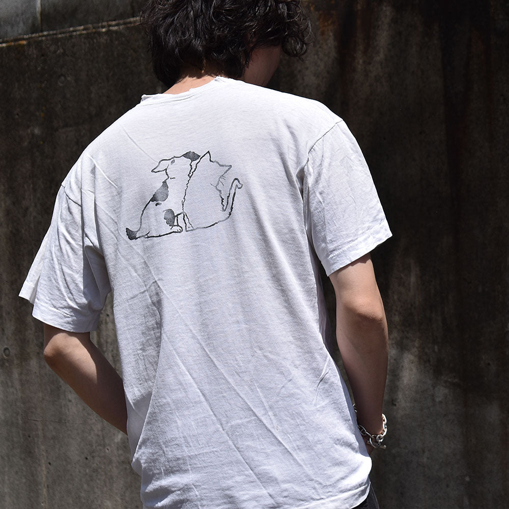 90’s Fruit of the Loom ”Animal Care League” 両面プリント アニマルプリント Tシャツ 240507