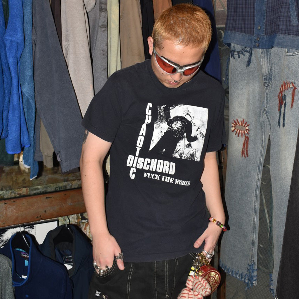90’s Chaotic Dischord “FUCK THE WORLD” パンク ロックTシャツ 251202H