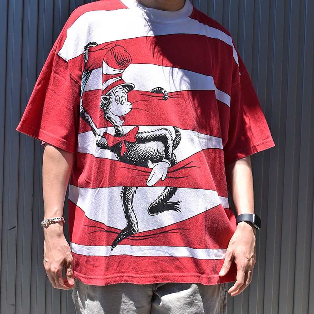 Y2K Dr. Seuss/ドクター・スース ”The Cat in the Hat” AOP Tシャツ USA製 230803