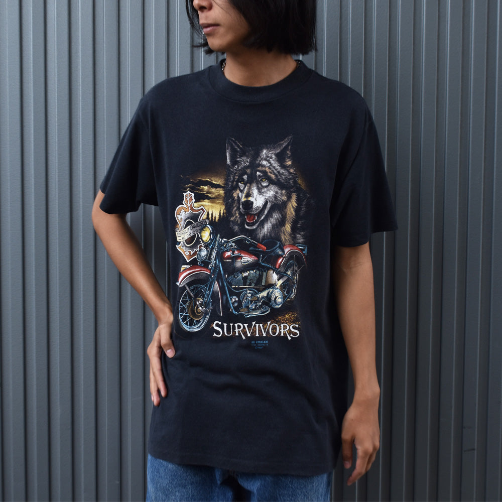 90’s Harley-Davidson 3D EMBLEM! “SURVIVORS” Tシャツ USA製 230927