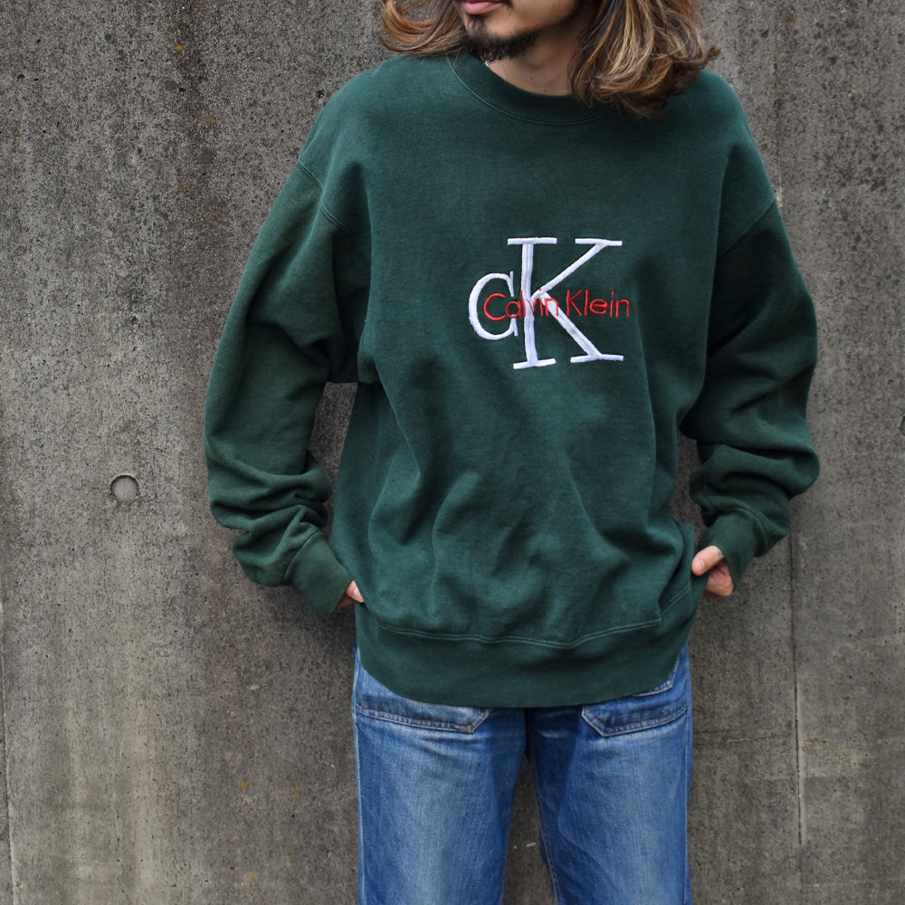 90’s ブートレグ Calvin Klein 刺繍ロゴ ヘヴィーオンス スウェット 231206