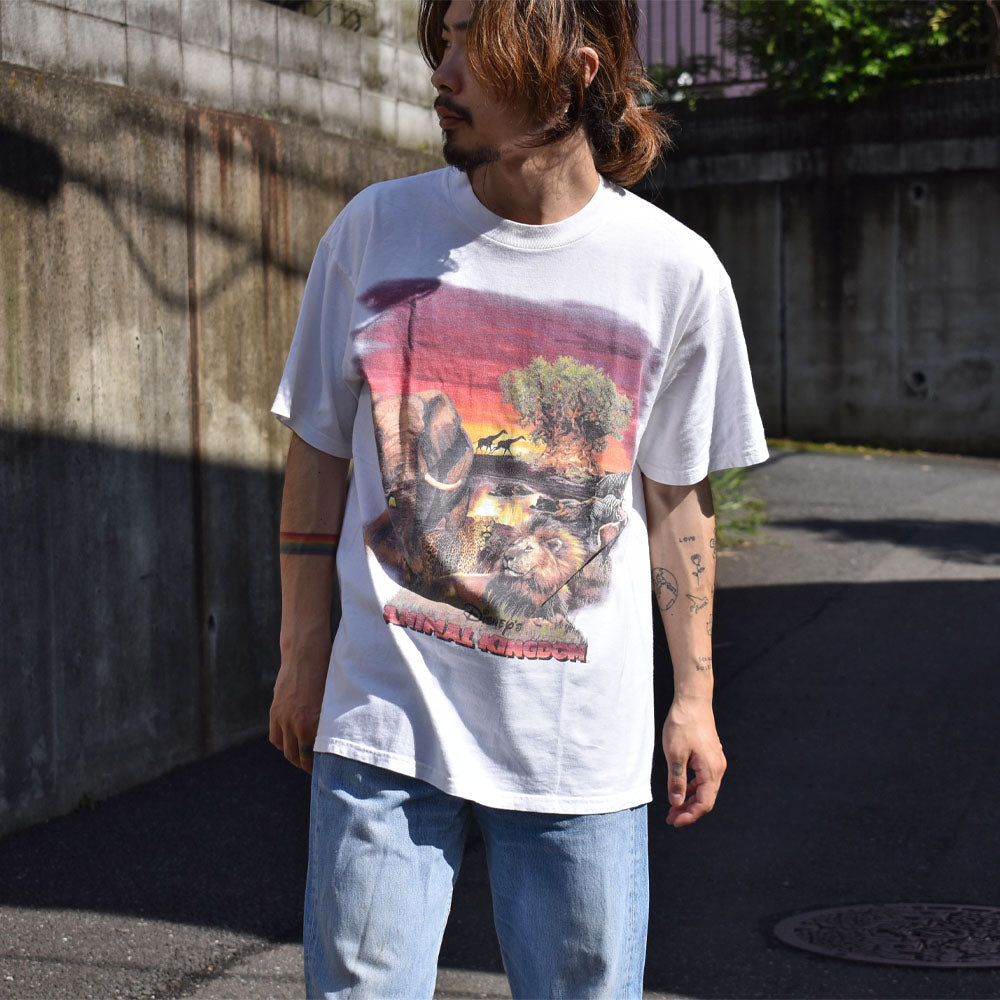 90's Disney/ディズニー “ANIMAL KINGDOM” アニマルプリントTシャツ 230605