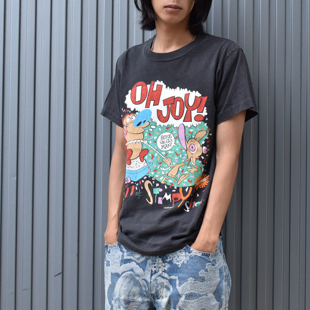 90’s The Ren and Stimpy Show “OH JOY!” USアニメ キャラクターTシャツ USA製 250326