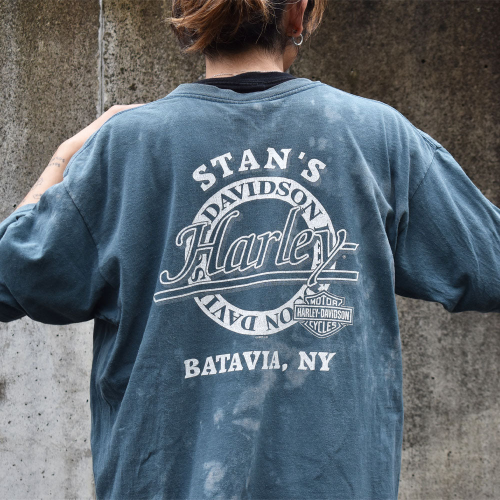 90’s Harley-Davidson/ハーレー・ダビッドソン ブリーチ! 両面プリント Tシャツ USA製 230615