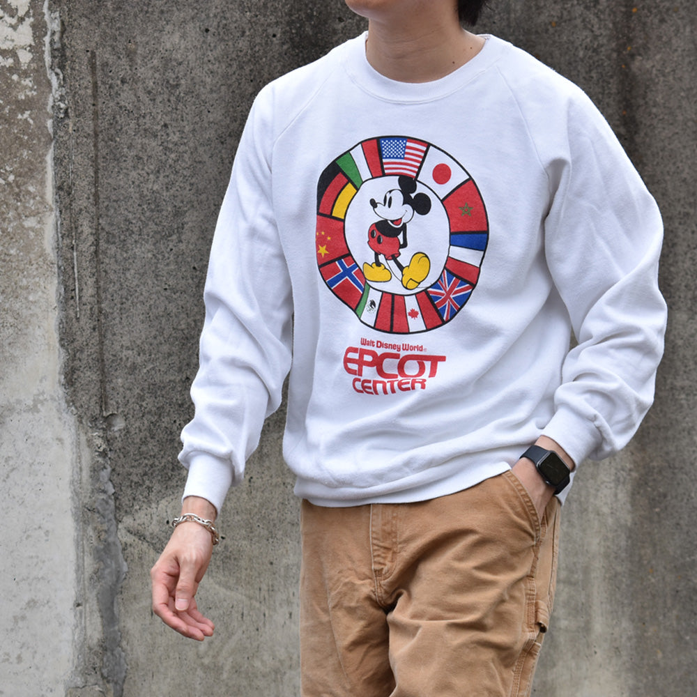 80’s Disney ”EPCOT CENTER” ラグラン スウェット USA製 230706H