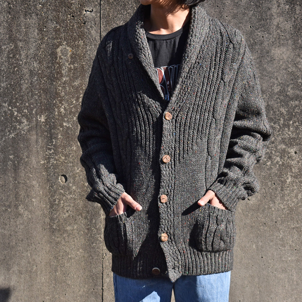 80-90's Archie Brown & Son フィッシャーマン ニット アランセーター ショールカラーカーディガン アイルランド製 240106