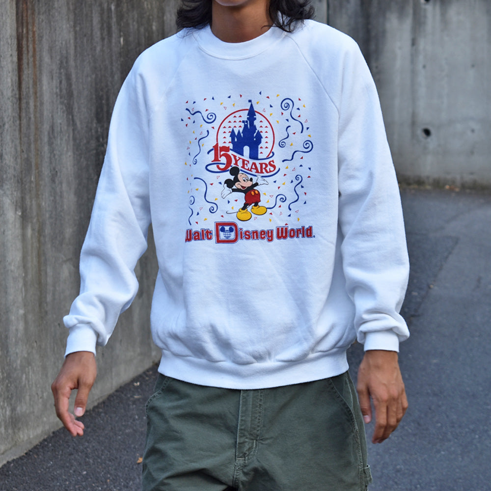 80's Disney/ディズニー ”15YEARS Walt Disney World” ラグラン スウェット USA製 230726