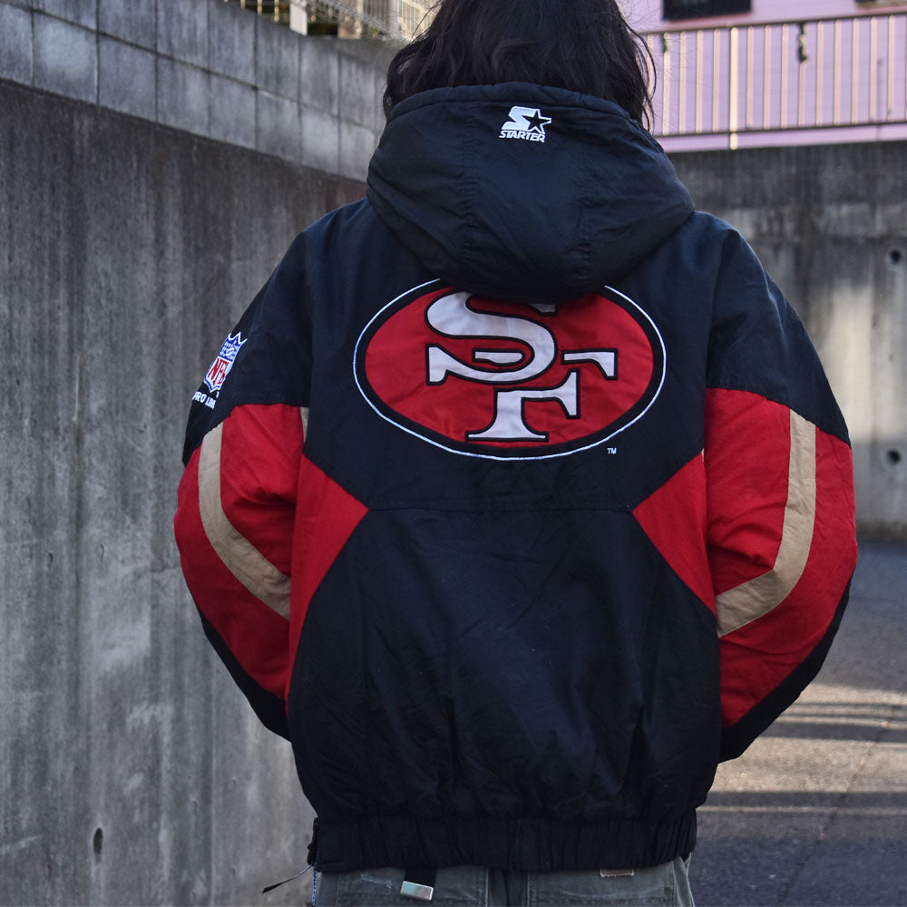 90’s STARTER ”NFL 49ERS” 中綿入り フード ナイロンプルオーバー 231218