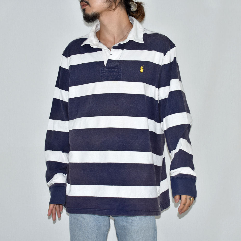 Y2K Polo Ralph Lauren/ポロ ラルフ ローレン “COSTOM FIT” スウェット ラグビージャージ 230909