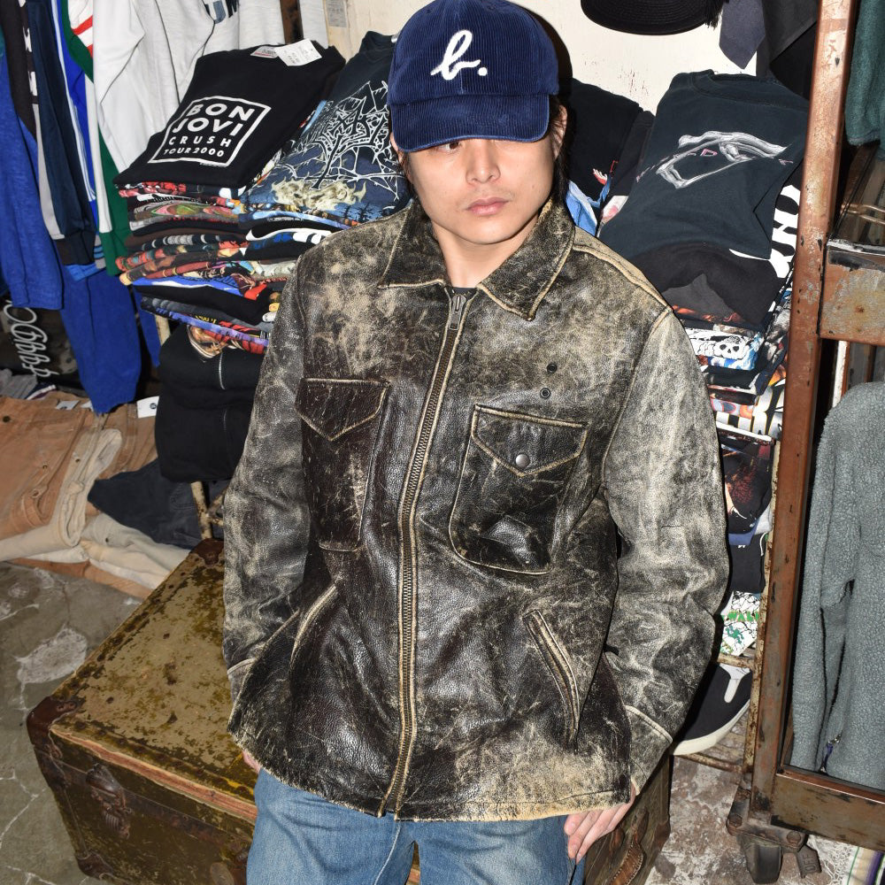 90’s GAP ポリスマン レザージャケット 鬼フェード 251111H