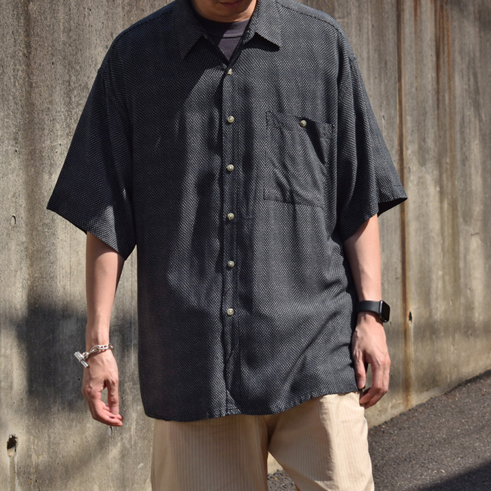 80’s Pierre Cardin 半袖 ドット レーヨンシャツ 230519