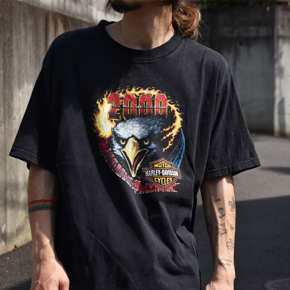 535肩幅Y2K Harley Davidson”EAGLE & LOGO” Tシャツ - dgw-widdersdorf.de