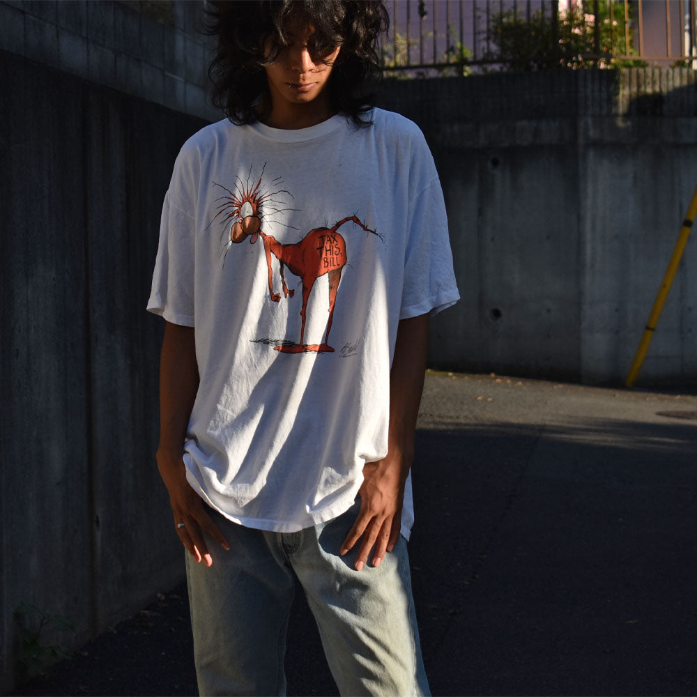 90’s Berkeley Breathed “Bill the Cat” USコミック アートTシャツ USA製 230919