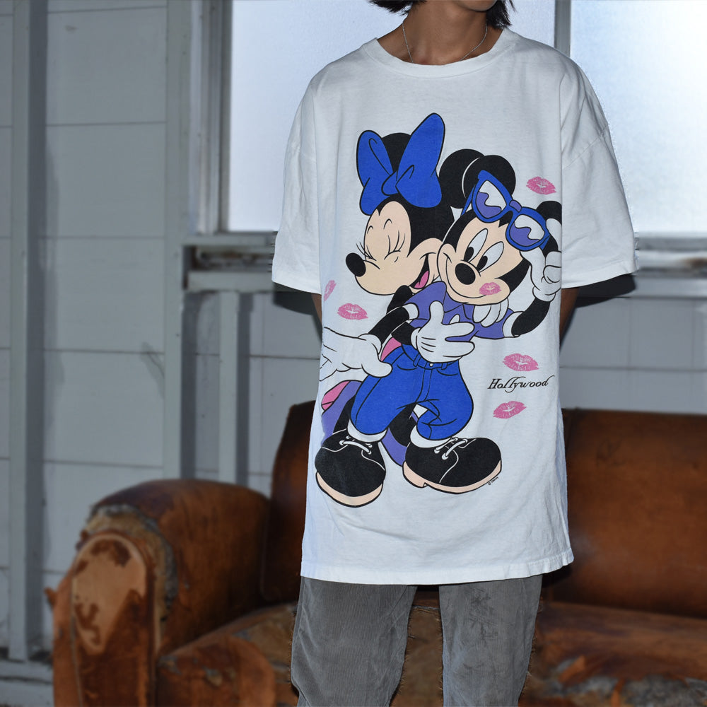 90’s Disney “Mickey&Minnie Hollywood” キャラTシャツ 230915