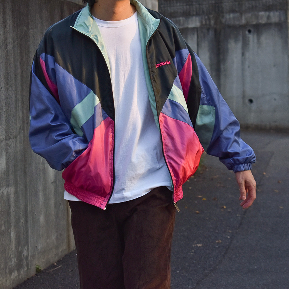 80's Reebok ロゴ刺繍 ナイロンジャケット 231012