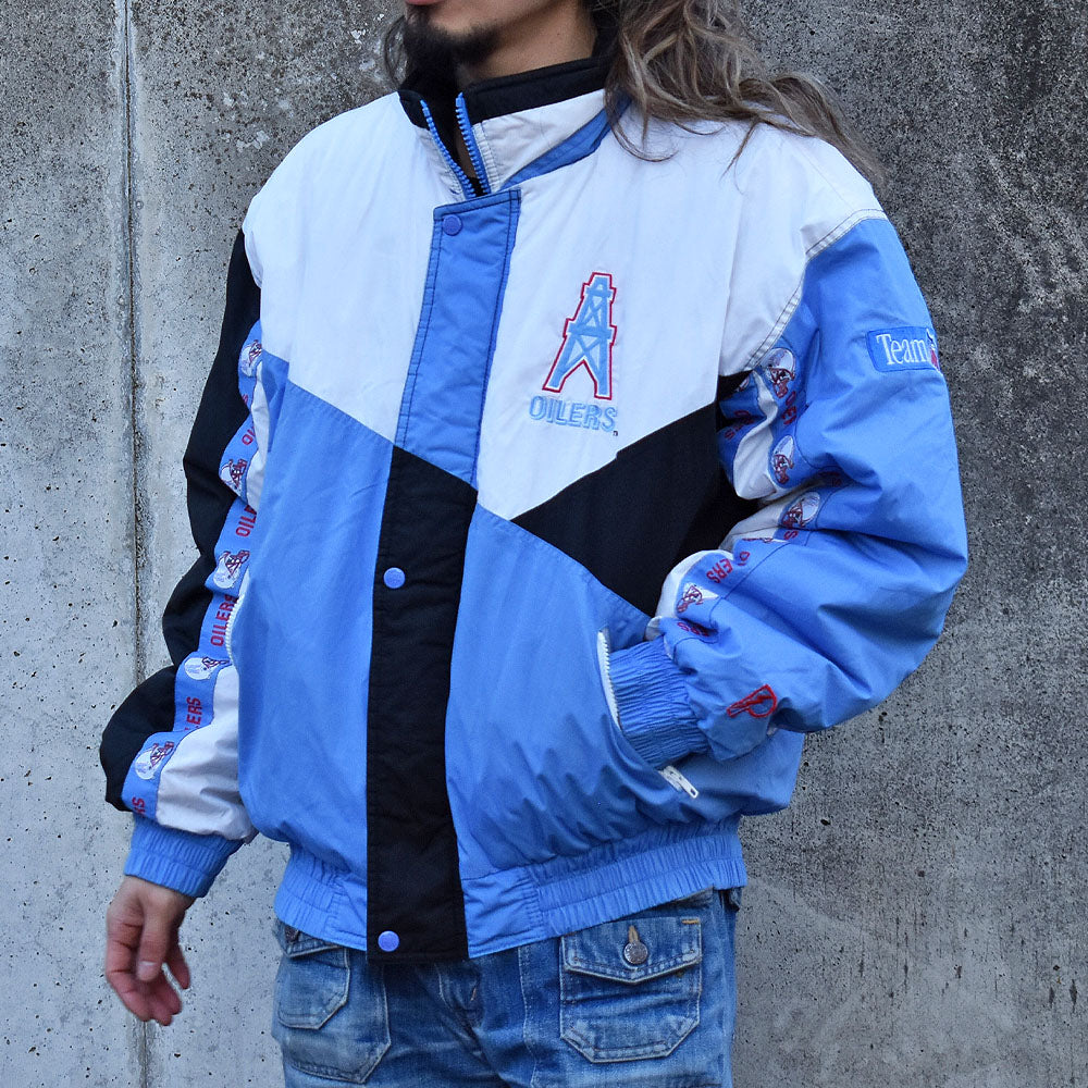 90’s PRO PLAYER by Daniel Young “NFL OILERS” 中綿入り ナイロンジャケット240202