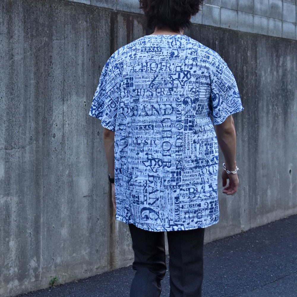 Y2K musical note 音符 AOP! 総柄 Tシャツ 230731