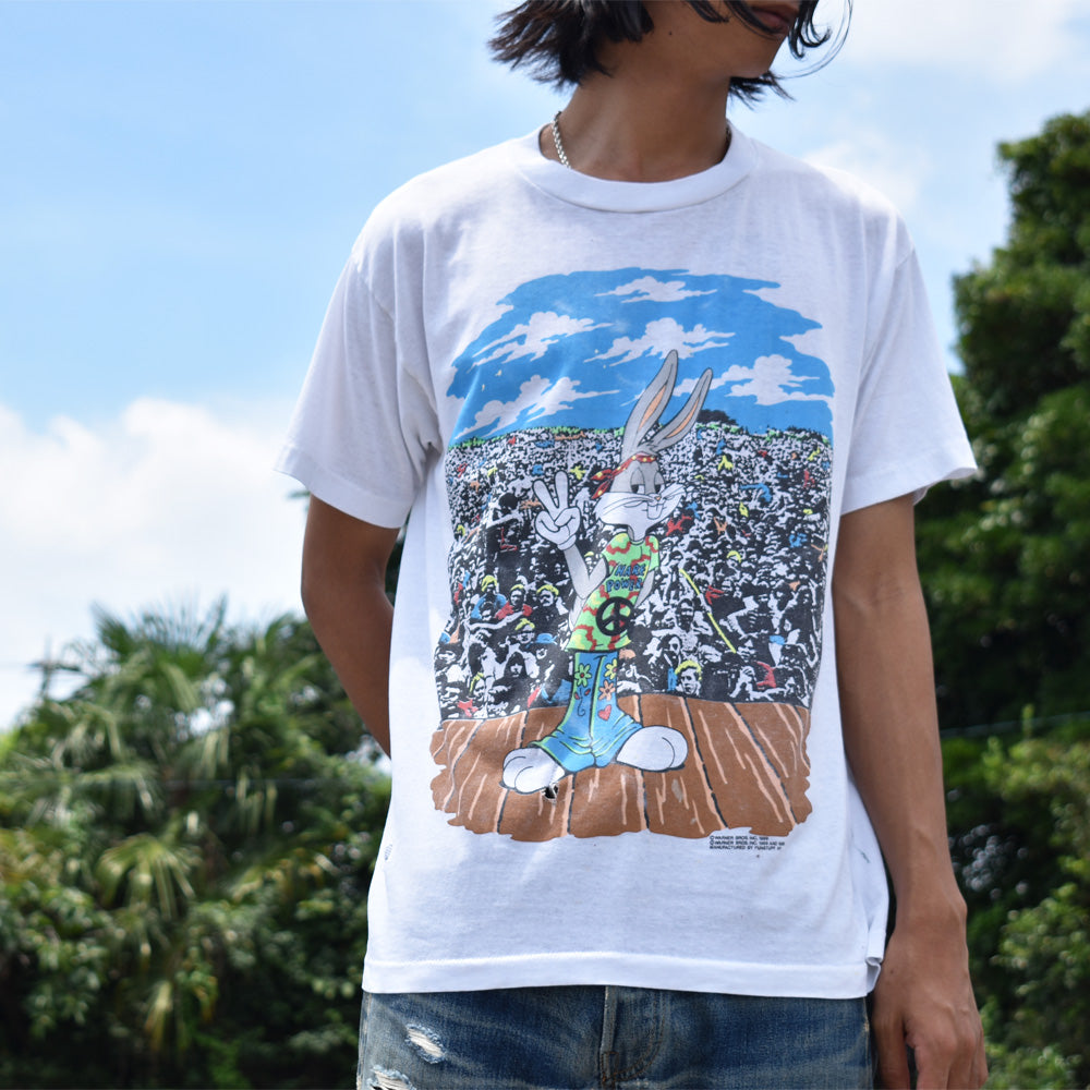80’s Looney Tunes “Bugs Bunny/woodstock” フェスTシャツ 250429