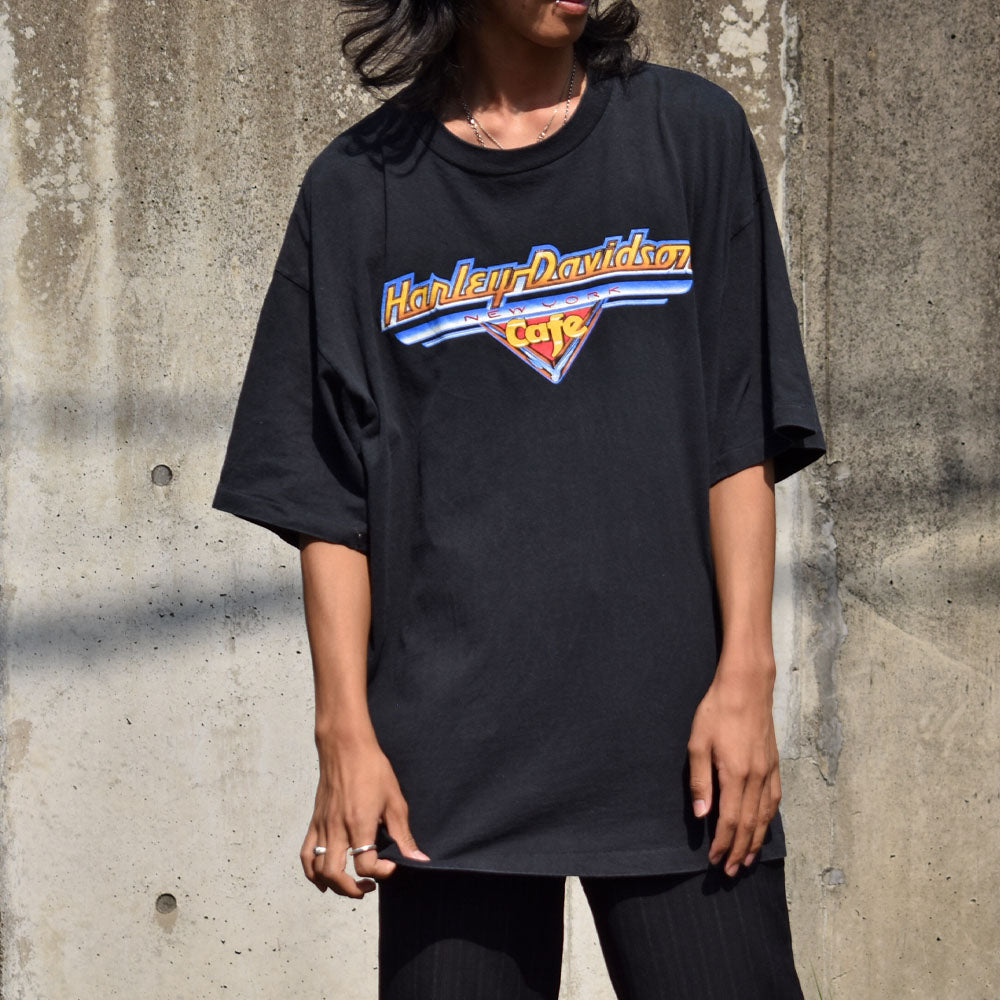 90's Harley-Davidson "Harley-Davidson cafe" バイク Tシャツ USA製 230619H