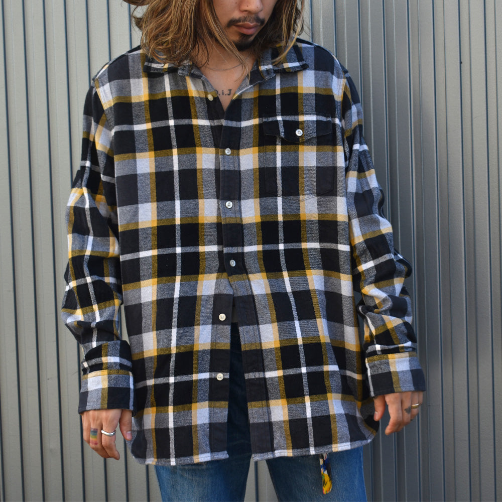 Y2K The North Face ブロックチェック ヘビーフランネルシャツ USA製 231005