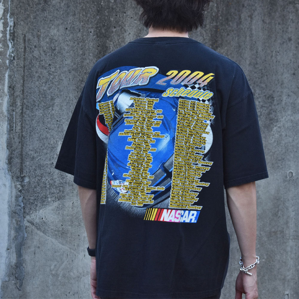 Y2K NASCAR/ナスカー “TOUR 2004 FEEL THUNDER” 両面プリント レーシング Tシャツ USA製 230731
