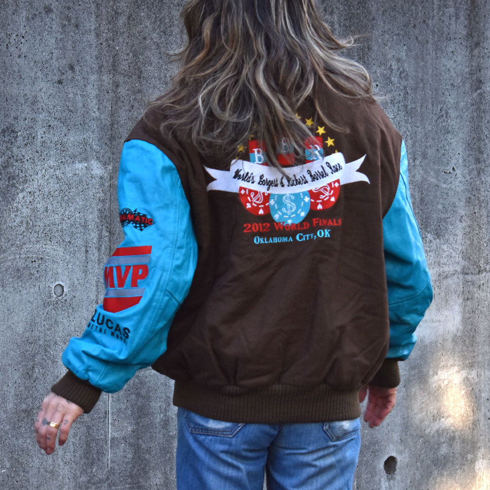 Rodeo Jacket.com ナイスカラー! チョコミント配色 バーシティ アワードジャケット 240129