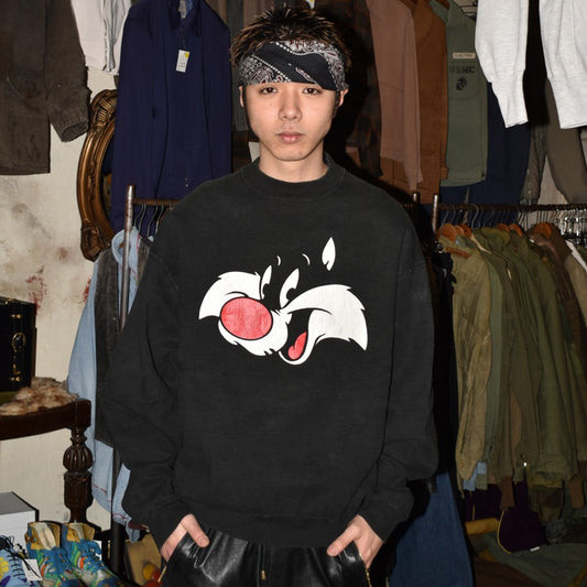 90's ACME CLOTHING シルベスター スウェット 黒 USA製 260217H