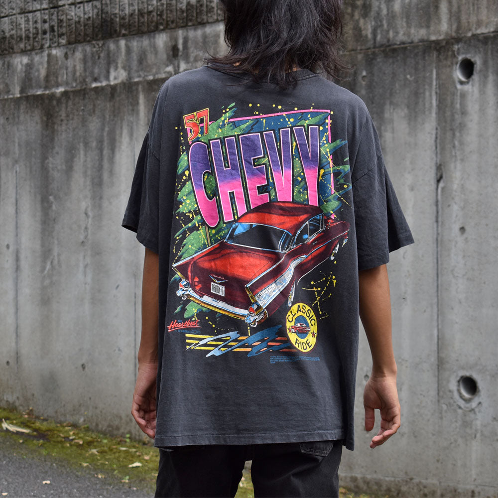 90's “Chevy 57” Chevolet 両面プリント レーシングTシャツ USA製