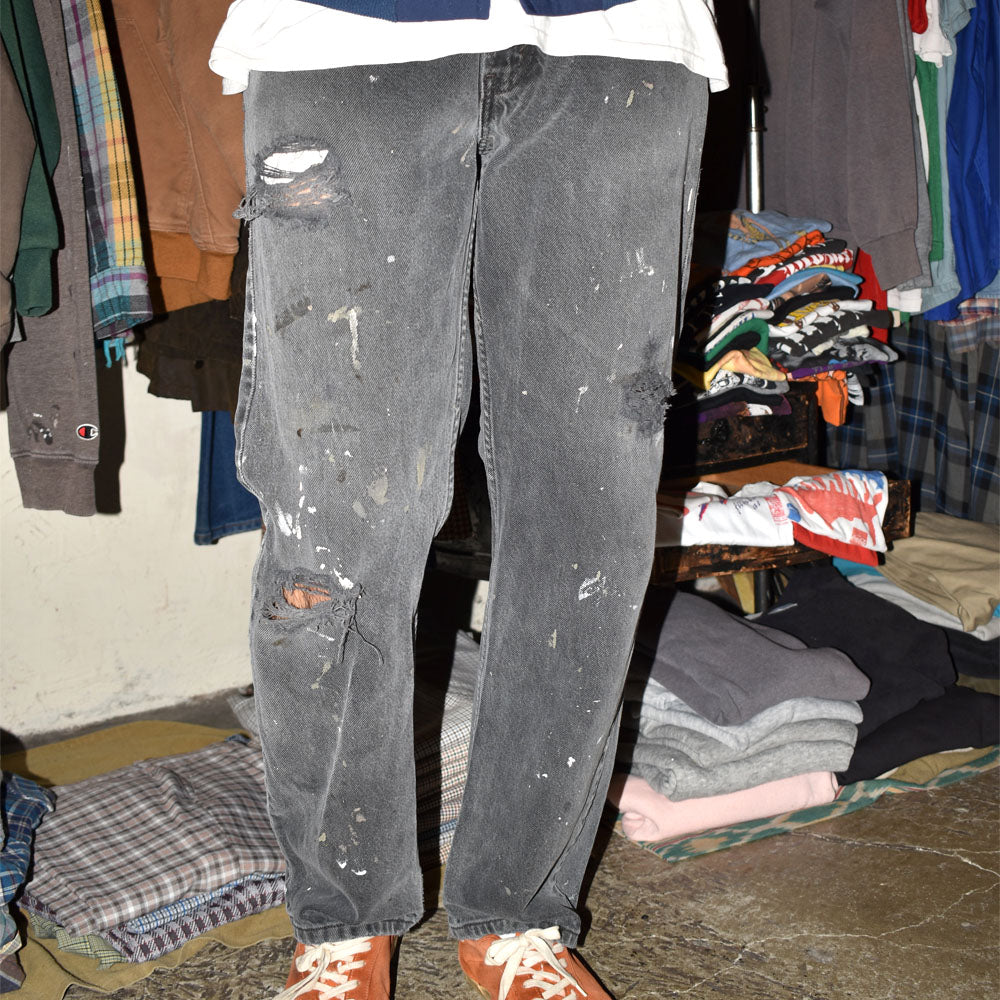 Y2K Levi's 505 ブラック クラッシュデニムパンツ BORO 251017H