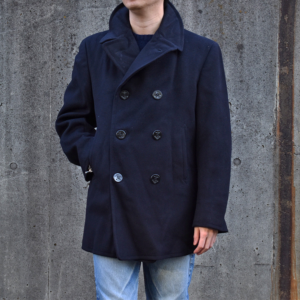 ’58 U.S.NAVY ステンシル入り ポケット裏コーデュロイ 8ボタン Pコート 231209