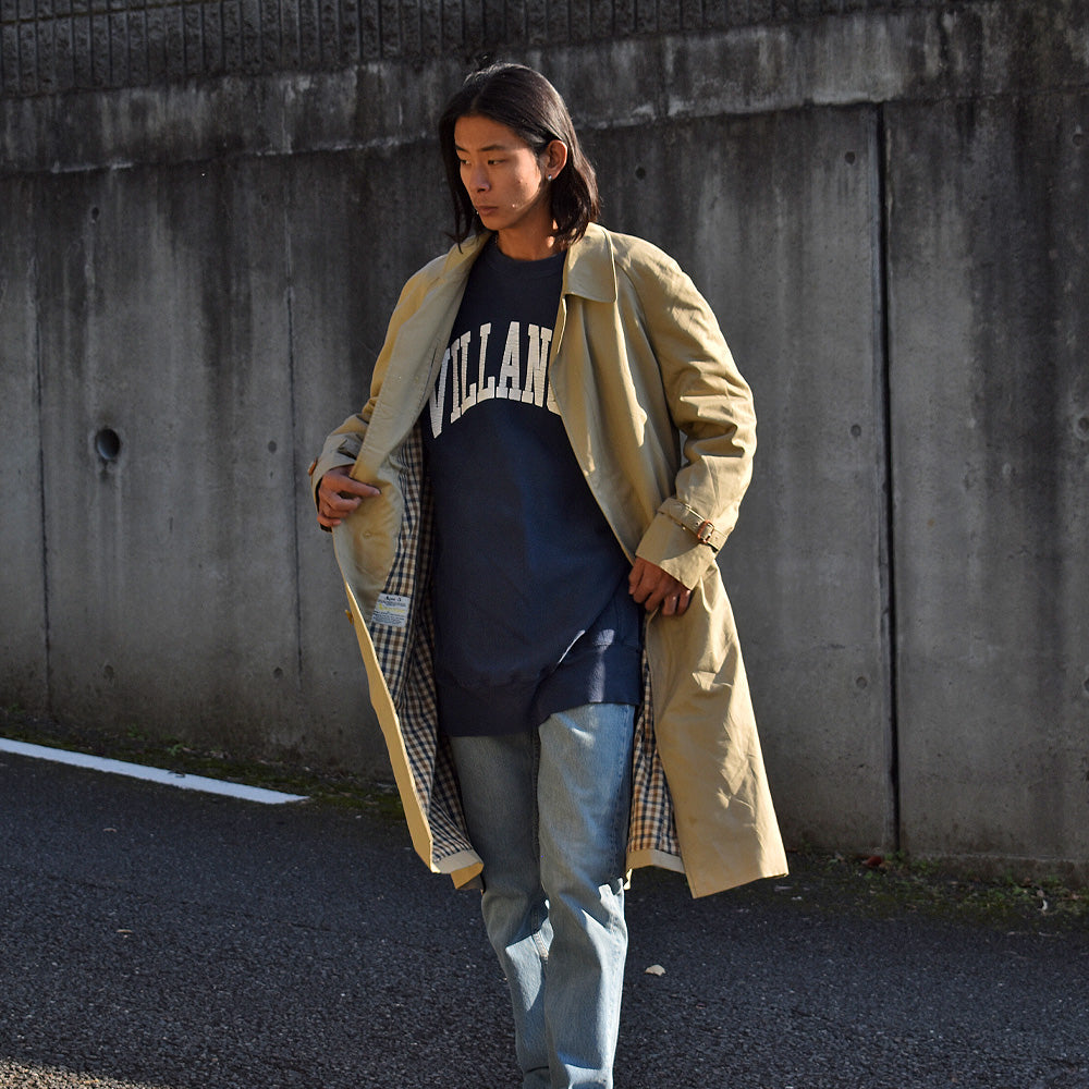80's Aquascutum クラブチェック ステンカラーコート 英国製 231201
