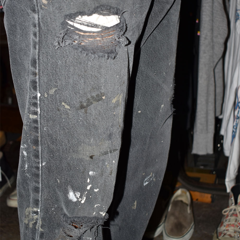 Y2K Levi's 505 ブラック クラッシュデニムパンツ BORO 251017H
