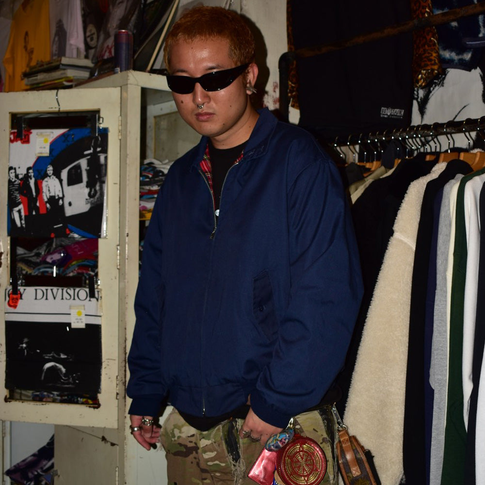 90's Harrington Jacket ユニオンジャックタグ スイングトップ 紺 261002H