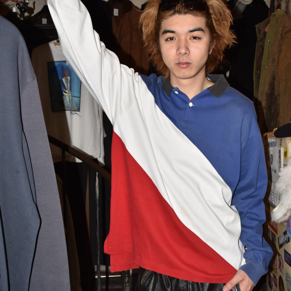 90’s Polo Ralph Lauren “SUICIDE SKI” トリコロール ラガーシャツ 251226H