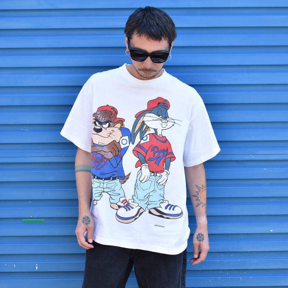 90’s Looney Tunes “Bugs&Taz Kris Kross” パロディTシャツ USA製 231005