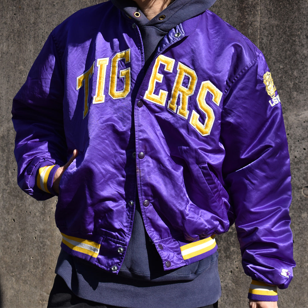 80's STARTER "TIGERS" ナイロン スタジャン アワードジャケット USA製 240108