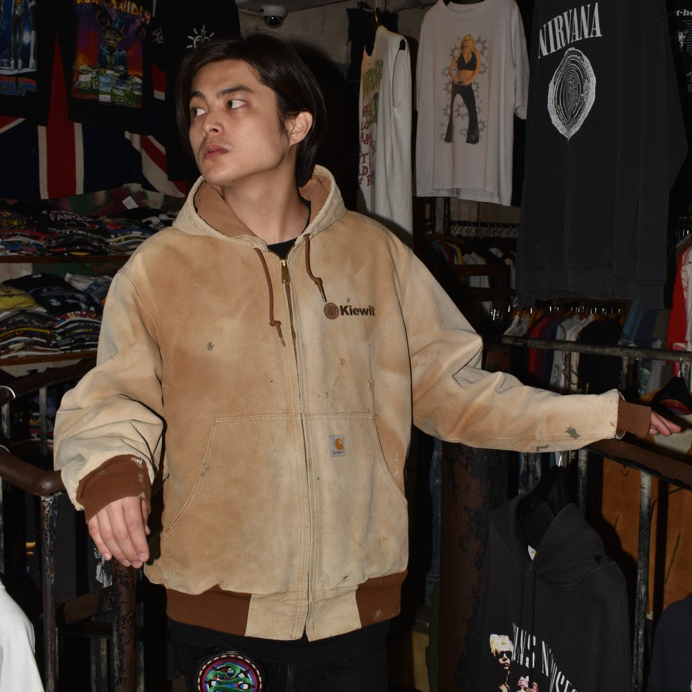 Carhartt パーカー ボロ 鬼フェード USA製 鬼フェード Carhartt カーハート フルジップパーカー スウェット
