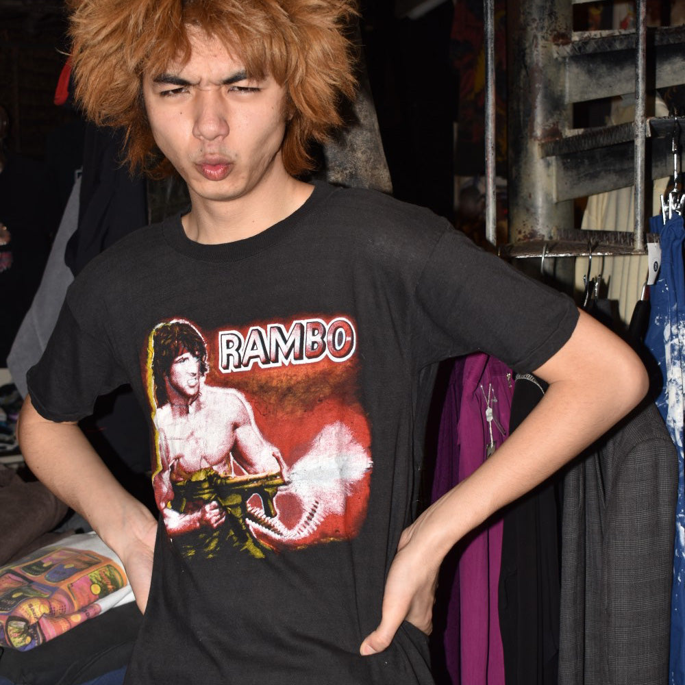 RAMBO ランボー ムービーT 大判プリント SPORTS ONE 80s ヴィンテージ