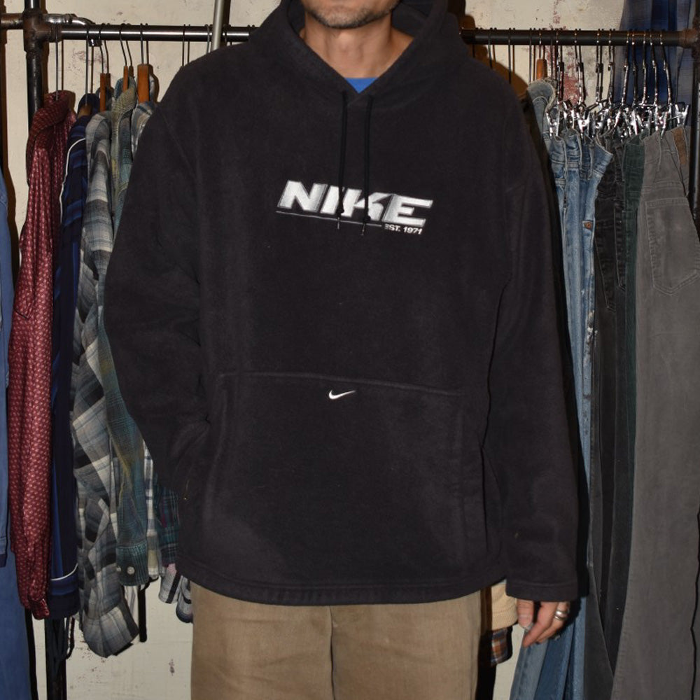 90’s Nike センタースウォッシュ フリースパーカー フーディ 黒 251104H