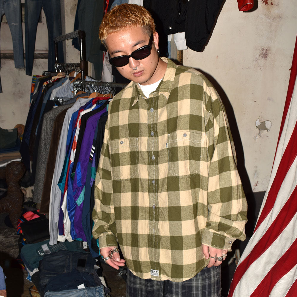 90’s Levi’s ブロックチェック フランネルシャツ 251007H